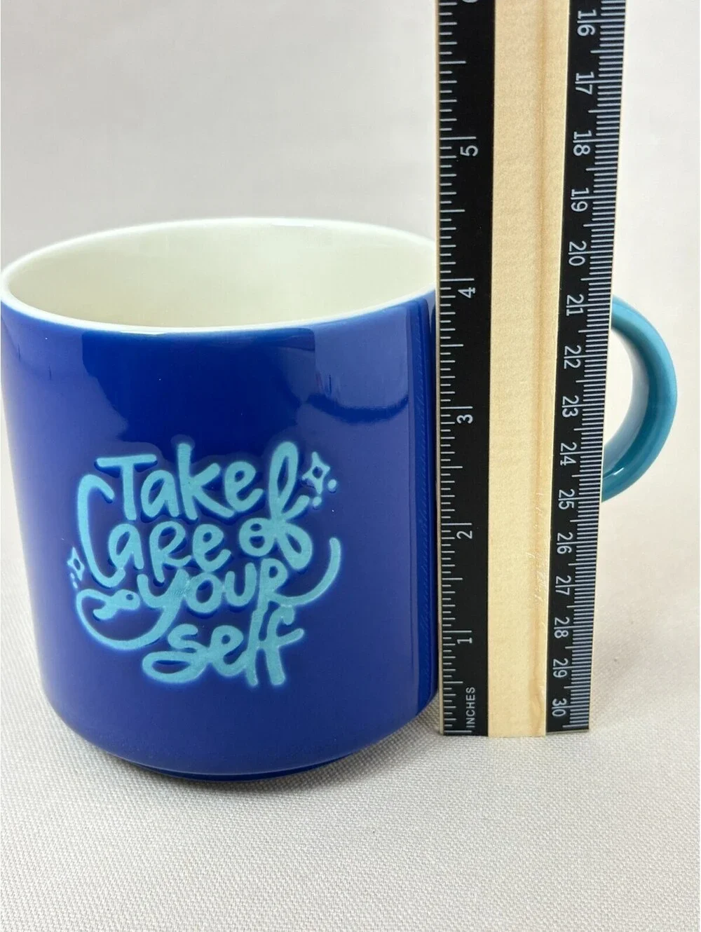 Tabitha Brown Target Take Care of Yourself Coffee Mug Blue Stoneware Round Handl